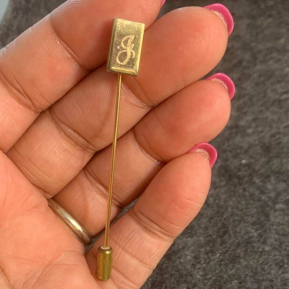 Vintage Gold Initial ‘J’ Stick Pin
